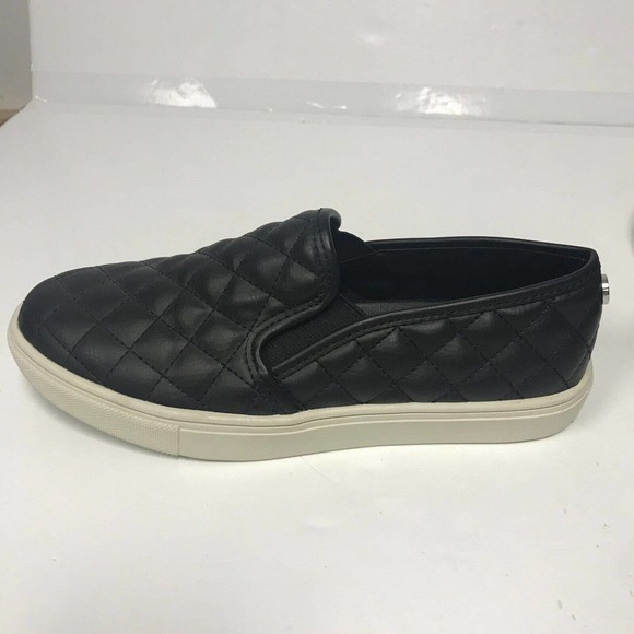 Steve Madden Ecentrcq Shoes Womens 5 Black Blush Quilted Slip On Tennis Shoe - Picture 7 of 11